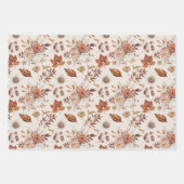 Terracotta Rust Boho Floral Fall Foliage Geschenkpapier Set (Vorderseite 2)