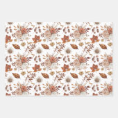 Terracotta Rust Boho Floral Fall Foliage Geschenkpapier Set (Vorderseite)