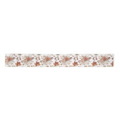 Terracotta Rust Boho Floral Fall Foliage Satinband (Vorderseite)