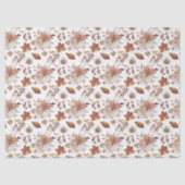Terracotta Rust Boho Floral Fall Foliage Seidenpapier (Vorderseite)