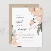 TERRACOTTA RUST BROWN FLORAL SAVE THE DATE CARD ANKÜNDIGUNGSPOSTKARTE (Vorne/Hinten)