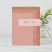 Terracotta Rust & Burnt Orange Boho Minimalistisch Save The Date (Stehend Vorderseite)