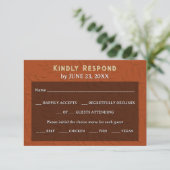 Terracotta Rust Burnt Orange Botanic Retro Wedding RSVP Karte (Stehend Vorderseite)