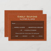 Terracotta Rust Burnt Orange Botanic Retro Wedding RSVP Karte (Vorne/Hinten)
