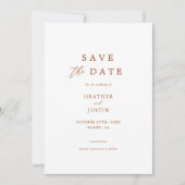 Terracotta Rust Burnt Orange Foto Speichern Sie di Save The Date (Vorderseite)