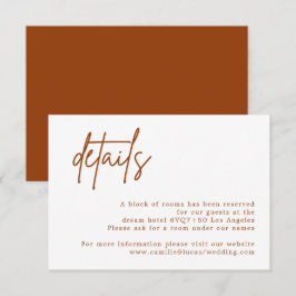 Terracotta Rust Burnt Orange Wedding Details Karte