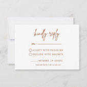 Terracotta Rust Burnt Orange Wedding RSVP Card Karte (Vorderseite)