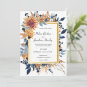 Terracotta Rust Elegante Rustikale Hochzeit Einladung (Stehend Vorderseite)