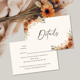 Terracotta Rust Fall Blumenzwiebeldetails Begleitkarte