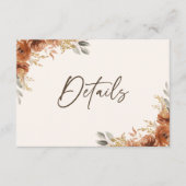 Terracotta Rust Fall Blumenzwiebeldetails Begleitkarte (Vorderseite)