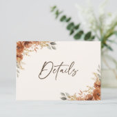 Terracotta Rust Fall Blumenzwiebeldetails Begleitkarte (Stehend Vorderseite)