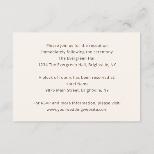 Terracotta Rust Fall Blumenzwiebeldetails Begleitkarte (Rückseite)