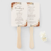 Terracotta Rust Fall Floral Wedding Program Fächer (Vorne und Hinten)