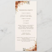 Terracotta Rust Fall Floral Wedding Program Programm (Rückseite)