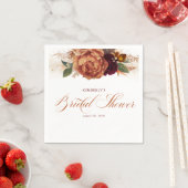 Terracotta Rust Floral Pampas Grass Brautparty Serviette (Beispiel)