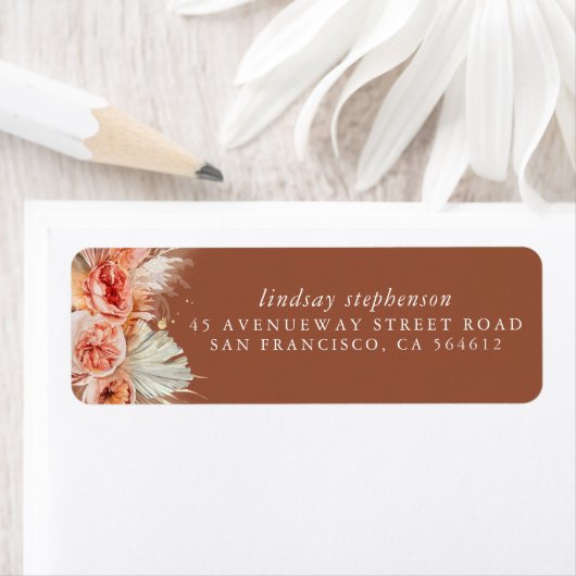 Terracotta Rust Floral Pampas Grass Fall Party (Insitu)