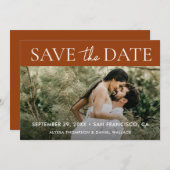 Terracotta Rust Foto Save the Date Hochzeit (Vorne/Hinten)