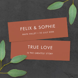 Terracotta | Rust Gastgeschenk Hochzeit Mini-Lesez Mini Visitenkarte