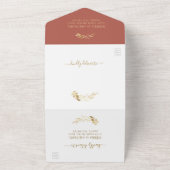 Terracotta Rust Gold Foliage All In One Einladung (Außenbereich)