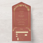 Terracotta Rust Gold Foliage All In One Einladung (Innen Boden)