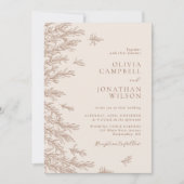 Terracotta Rust Ivory Boho Fall Foliage Wedding Einladung (Vorderseite)