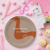 Terracotta Rust Moderne Abstrakte Hochzeit Pappteller (Party)