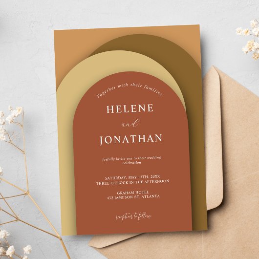 Terracotta Rust Modernes Minimalistisches Einladung