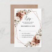 Terracotta Rust Pampas Grass Rustic Boho Wedding RSVP Karte (Vorne/Hinten)