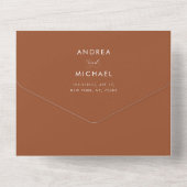 Terracotta Rust Script Herbst QR Code Hochzeit All In One Einladung (Rückseite)