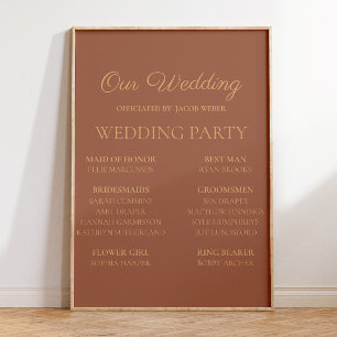 Terracotta Rust Wedding Brautparty Poster
