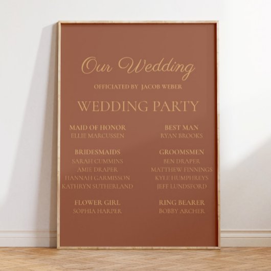 Terracotta Rust Wedding Brautparty Poster