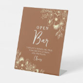 Terracotta Rust Wedding Open Bar Sockelschild (Vorderseite)