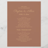 Terracotta Rust Wedding Program Brautparty Programm (Vorderseite)