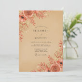 Terracotta Rustic Autumnal Wedding Einladung (Stehend Vorderseite)