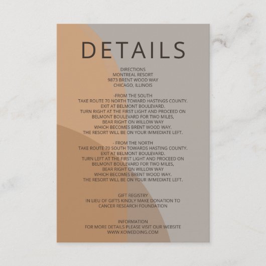 Terracotta Rustic Boho Arch Moderne Hochzeit Begleitkarte (Vorderseite)