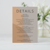 Terracotta Rustic Boho Arch Moderne Hochzeit Begleitkarte (Stehend Vorderseite)