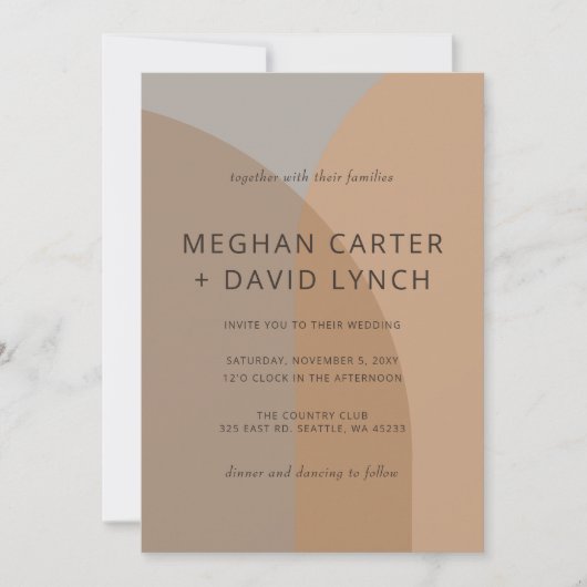 Terracotta Rustic Boho Arch Moderne Hochzeit Einladung (Vorderseite)