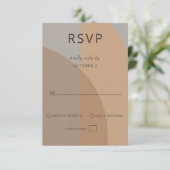 Terracotta Rustic Boho Arch Moderne Hochzeit RSVP Karte (Stehend Vorderseite)