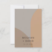 Terracotta Rustic Boho Arch Moderne Hochzeit RSVP Karte (Rückseite)