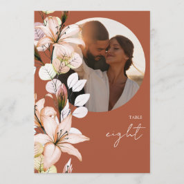 Terracotta Rustic Boho Foto Tischnummer