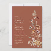 Terracotta Rustic Boho Hochzeit Einladungen (Vorderseite)