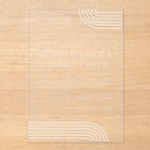 Terracotta Rustic Boho Moderne Hochzeit Acryleinladungen (Vorderseite)
