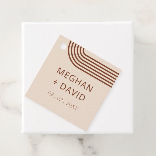 Terracotta Rustic Boho Moderne Hochzeit Geschenkanhänger (Beispiel)