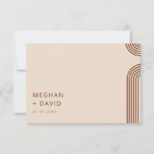 Terracotta Rustic Boho Moderne Hochzeit RSVP Karte (Rückseite)