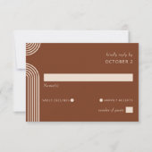 Terracotta Rustic Boho Moderne Hochzeit RSVP Karte (Vorderseite)