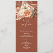 Terracotta Rustic Boho Wedding Menükarte (Vorderseite)