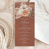 Terracotta Rustic Boho Wedding Menükarte
