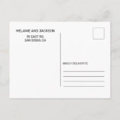 Terracotta Rustic Burnt Orange Boho Save the Date Ankündigungspostkarte (Rückseite)