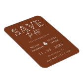 Terracotta Rustic Burnt Orange Boho Save the Date Magnet (Rechte Seite)