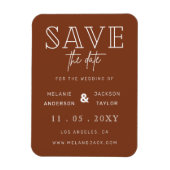 Terracotta Rustic Burnt Orange Boho Save the Date Magnet (Vertikal)
